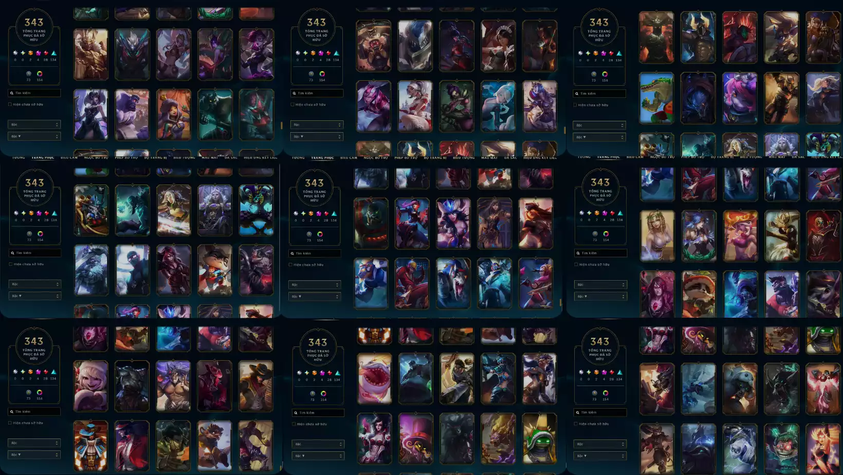 Ảnh LOL 343 SKIN THÔNG THẠO 3 TƯỚNG CAO NHẤT HƠN 1 TRIỆU THÔNG THẠO TFT DU CHOI